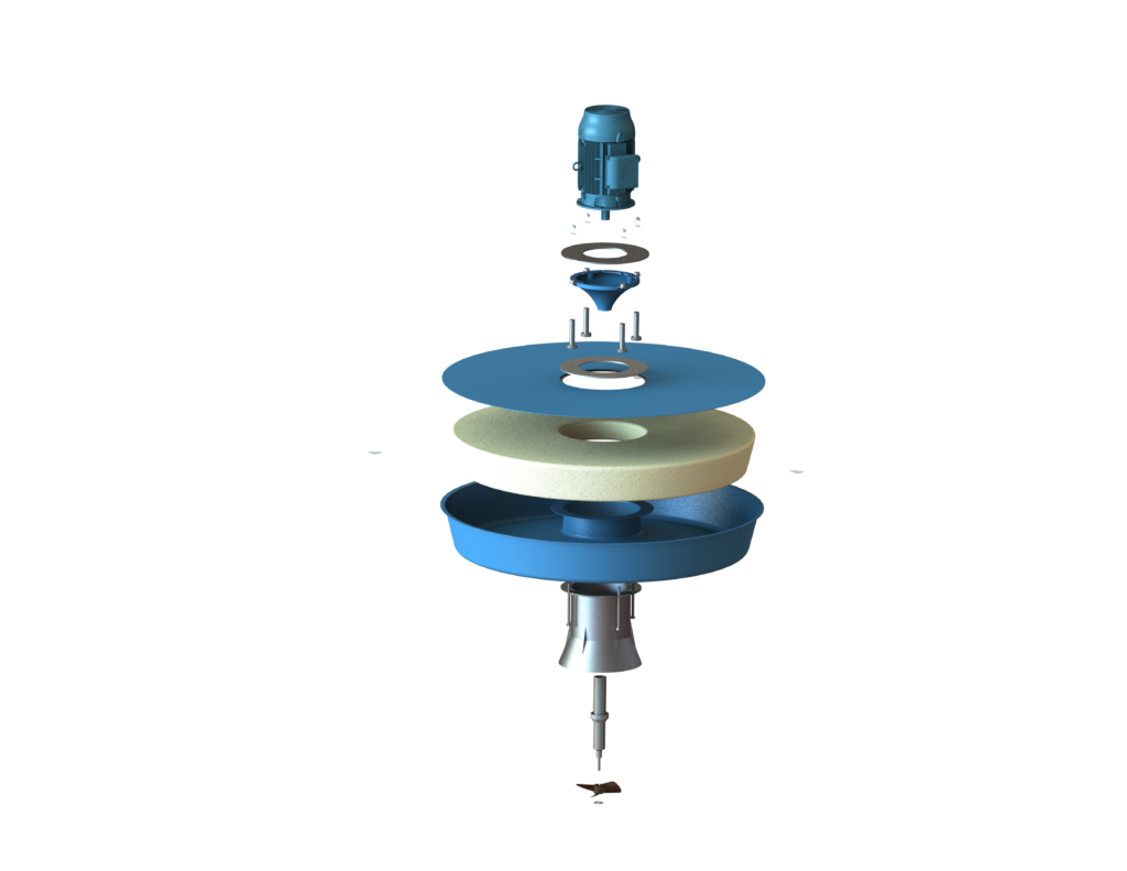 Turbine de surface rapide avec options d'amarrage et de protection pour bassin d'aération.