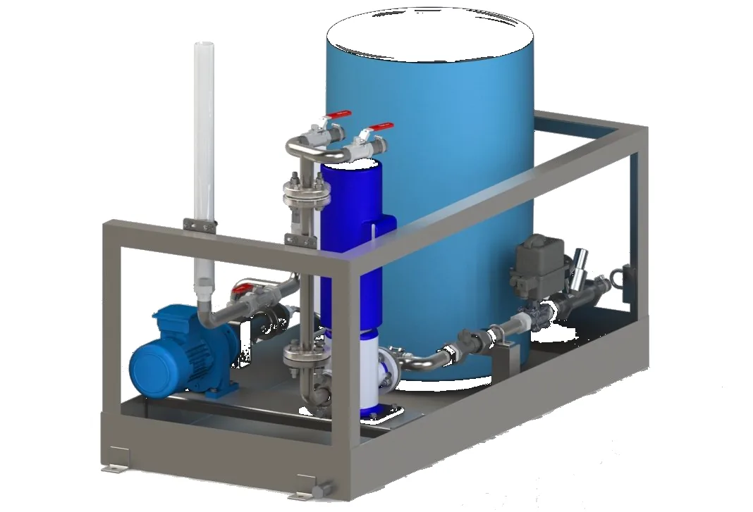 Système de préparation polymère BIOTRADE pour la déshydratation des boues.